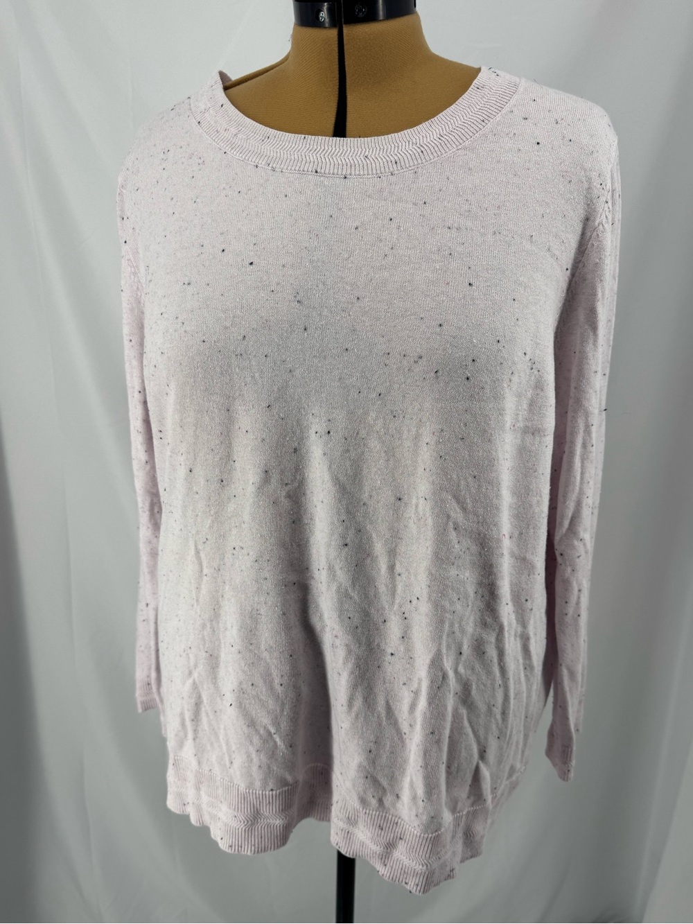 Talbots Pale Pink Speckled Crewneck Sweater 0320